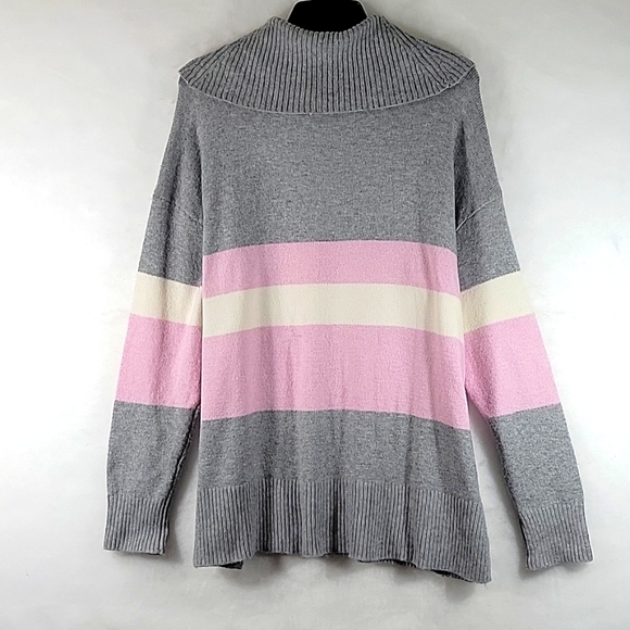 Rachel Zoe Large Striped Cowl Neck Long Sleeve Oversized Sweater Size M - Picture 9 of 9